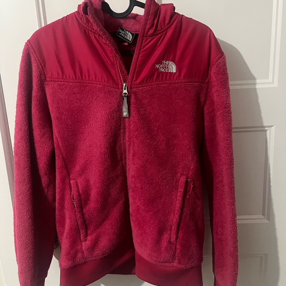 North face women zip hoodie small hot pink